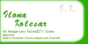 ilona kolesar business card